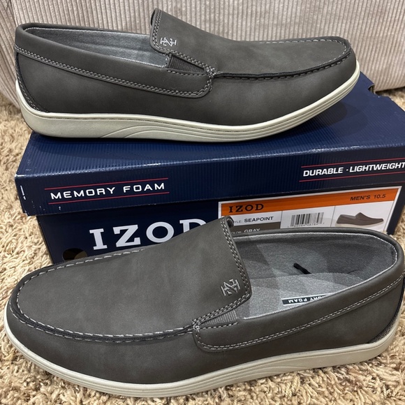 Izod Mens Seapoint Sneaker Loafer Slip On Shoe Size 10.5 Gray New - Picture 1 of 12